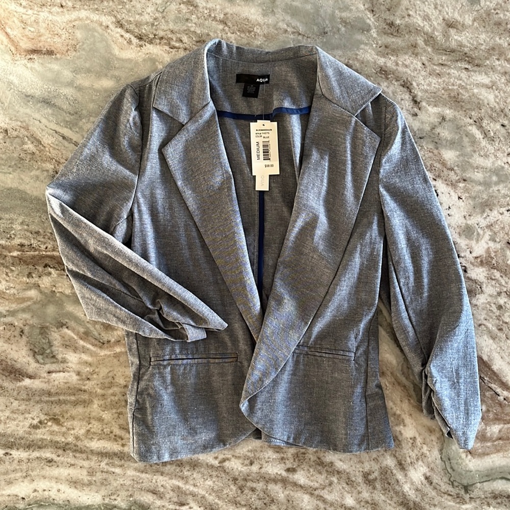 Aqua light gray blazer size medium.